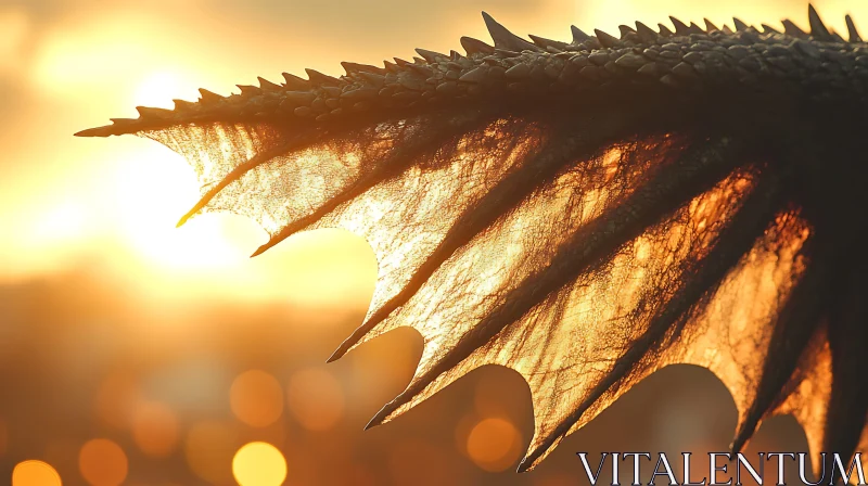 AI ART Sunset Dragon Wing Close Up