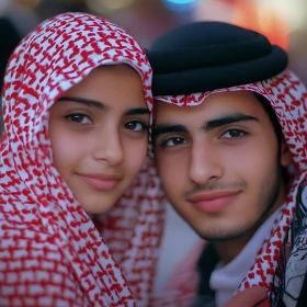 Young Couple in Traditional Middle Eastern Clothing