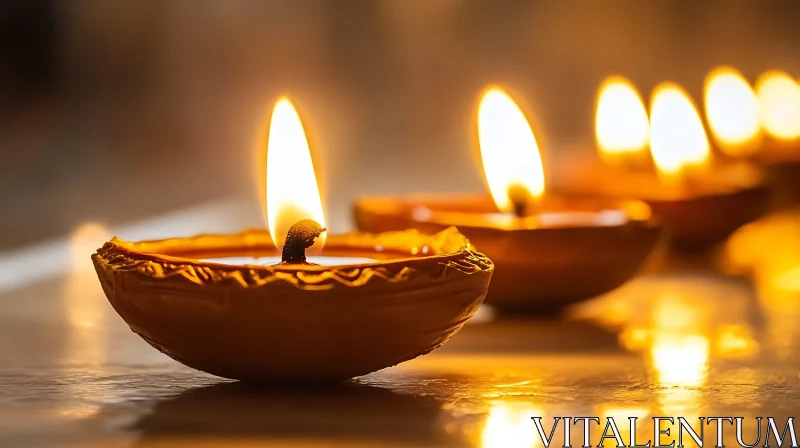 AI ART Earthen Lamps Aglow: Diwali Celebration