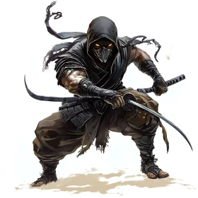 Stealthy Ninja with Dual Katanas