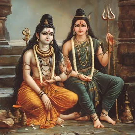 Hindu Gods in Tranquil Harmony