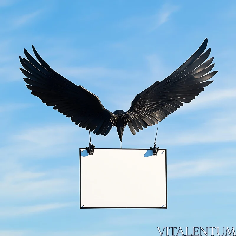 AI ART Bird with Blank Sign Art