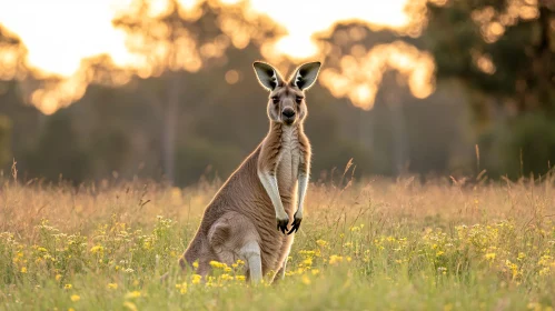 Kangaroo in Sunset Light