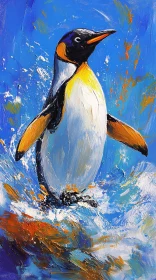 Vibrant Penguin Painting