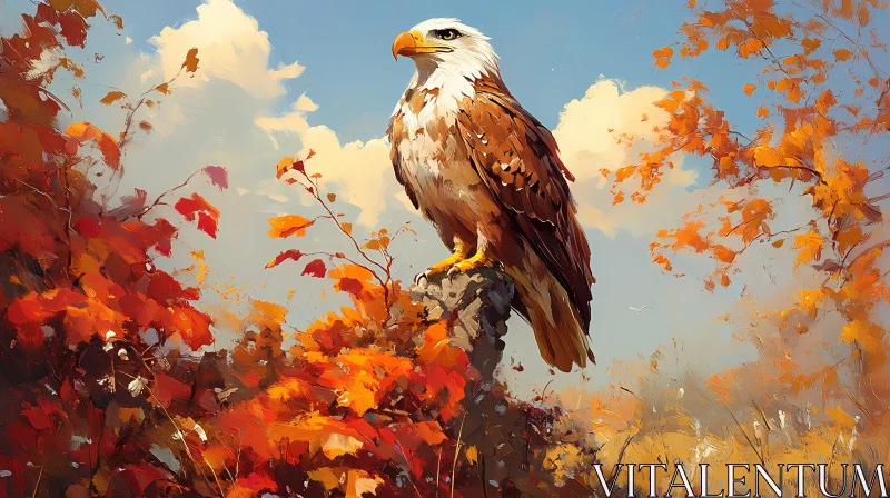 Eagle Amidst Autumn Bliss AI Image