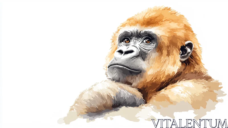 Artistic Gorilla Expression AI Image