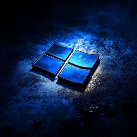 Modern Blue Logo on Textured Surface