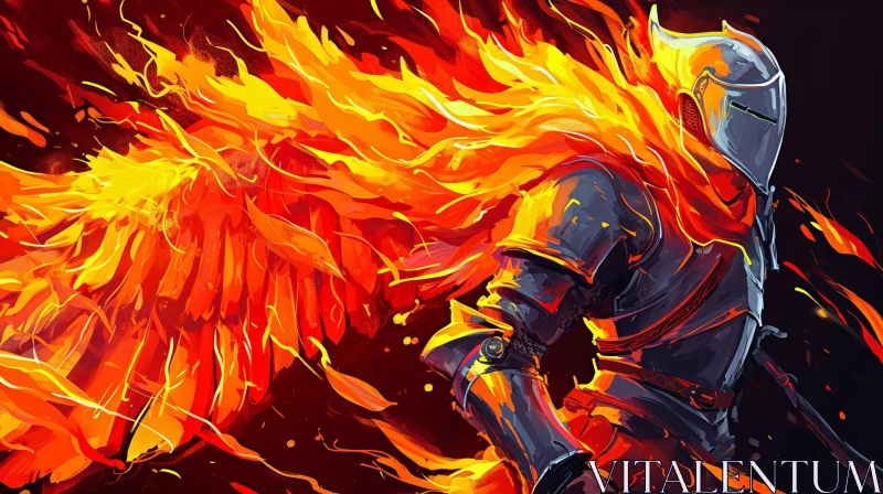 Fiery Knight | Digital Painting | Fantasy Art AI Image