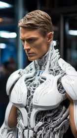 Man in White Robot Suit: A Study in Photorealism
