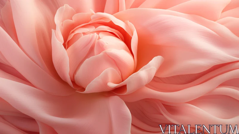 Romantic Pink Flower with Graceful Curves and Soft Geometry AI Image