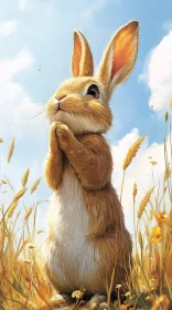 Charming Rabbit Amidst Golden Fields