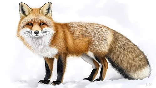 Elegant Wildlife Fox in Snow