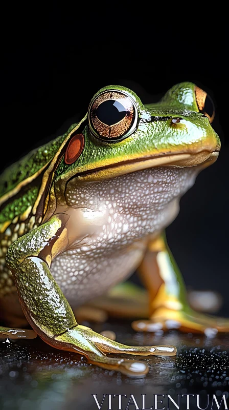 Detailed Frog Portrait AI Image