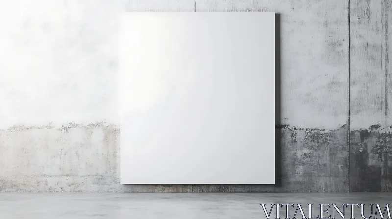 Blank Canvas on Concrete Wall AI Image