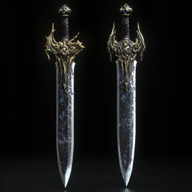 Gleaming Swords with Golden Hilts