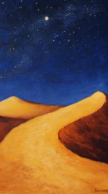 Starry Night over Golden Sand Dunes