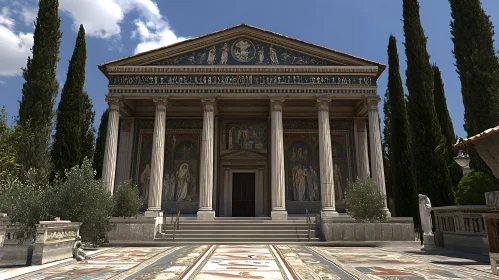 Classical Roman Temple with Murals