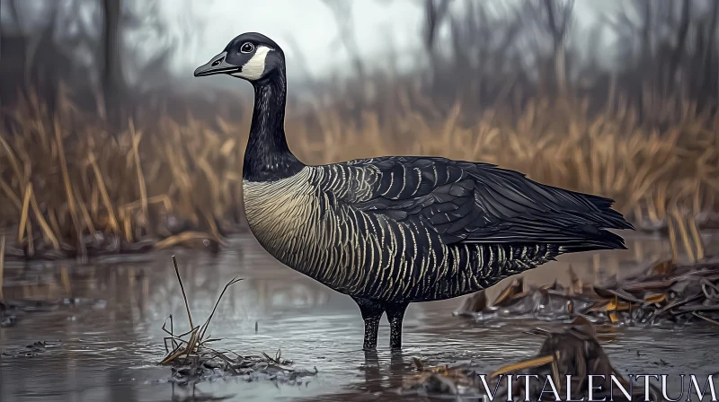 Serene Goose in Nature AI Image