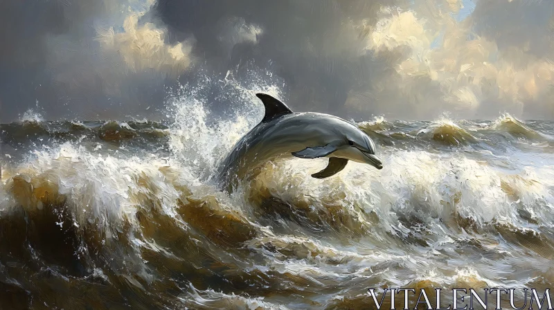 AI ART Oceanic Dolphin Jump