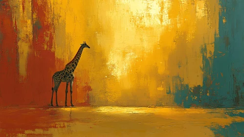 Wildlife Art: Giraffe and Abstract Colors