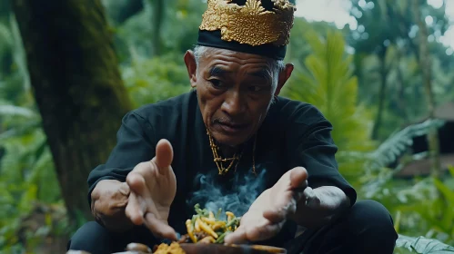 Man Cooking Traditional Food