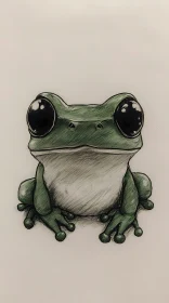 Illustrated Frog with Large Eyes