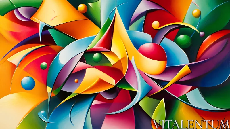 Geometric Shapes Art AI Image