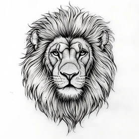 Monochrome Lion Portrait