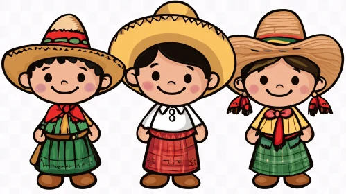 Traditional Mexican Kids Cartoon Art