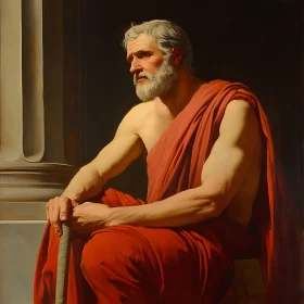 Portrait of an Elder in Red Toga
