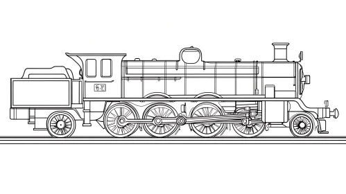 Classic Train Engine Outline