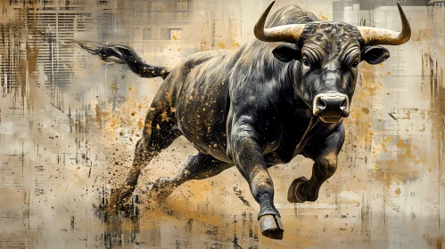 Energetic Bull Painting