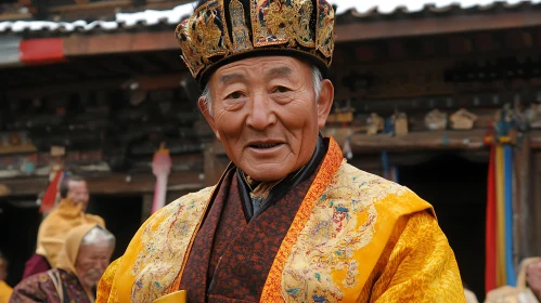 Ornate Crown and Robe Portrait