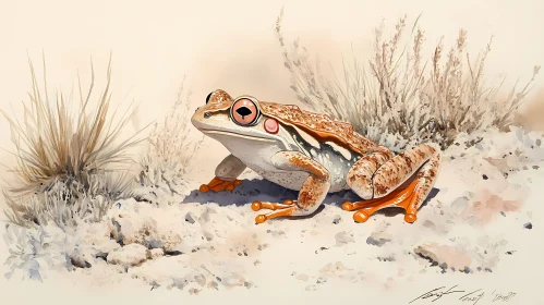 Desert Frog Art Illustration