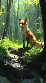 Fox Amidst Forest Greenery