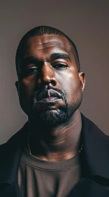 Contemplative Kanye West Portrait