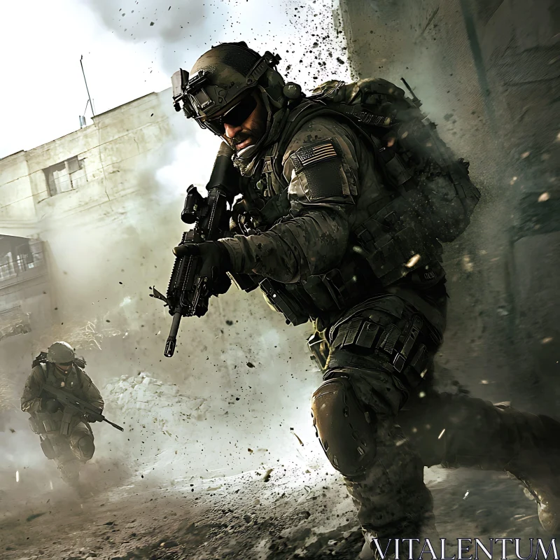 AI ART Military Soldier in Urban Warfare