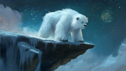 Arctic Bear on Cliff