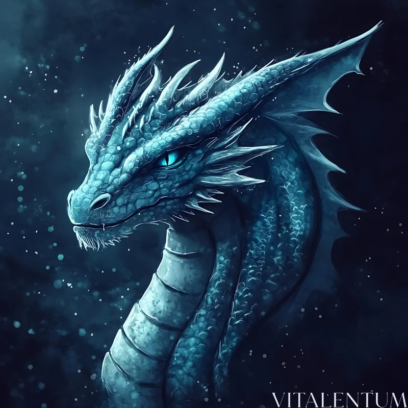 AI ART Azure Dragon Portrait