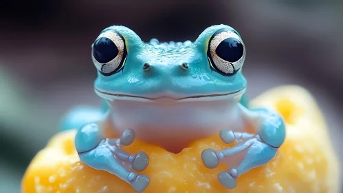 Colorful Blue Frog Macro