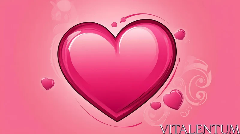 Love Heart Pink Background AI Image