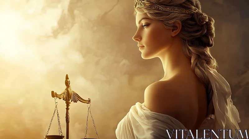 AI ART Golden Lady Justice with Scales