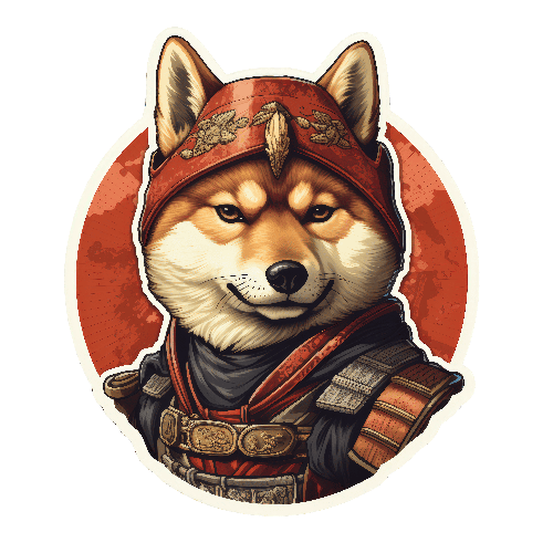 Shiba Inu Samurai Cartoon for T-Shirt Printing POD Design