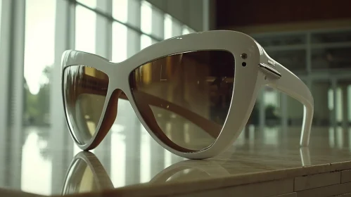 White Sunglasses on Table: Unreal Engine 5 Neo-Classical Symmetry