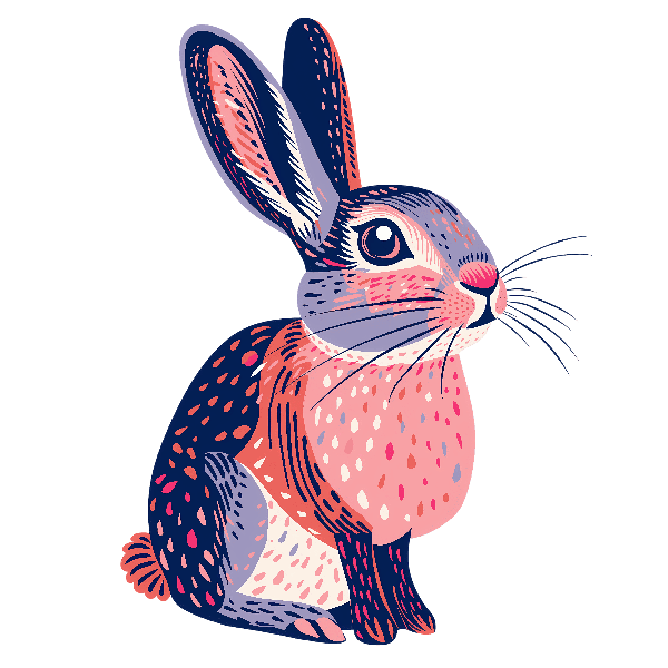 Artistic Rabbit Illustration POD Design