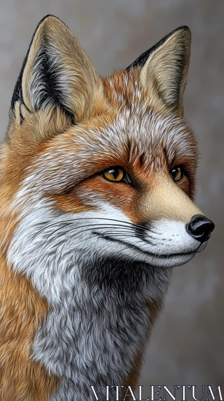 Detailed Fox Wildlife Art AI Image