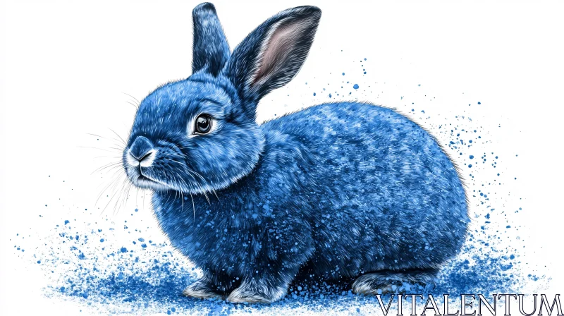 Blue Rabbit Art AI Image