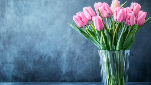 Serene Pink Tulips Still Life