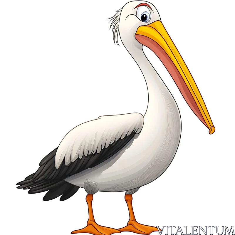 Illustration of a Pelican Bird AI Image