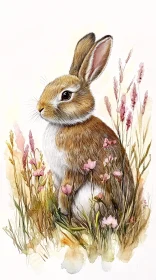 Bunny Among Wildflowers